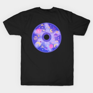 Space Pattern, solar system, cute, planets, stars, moon, galaxy, Pastel T-Shirt